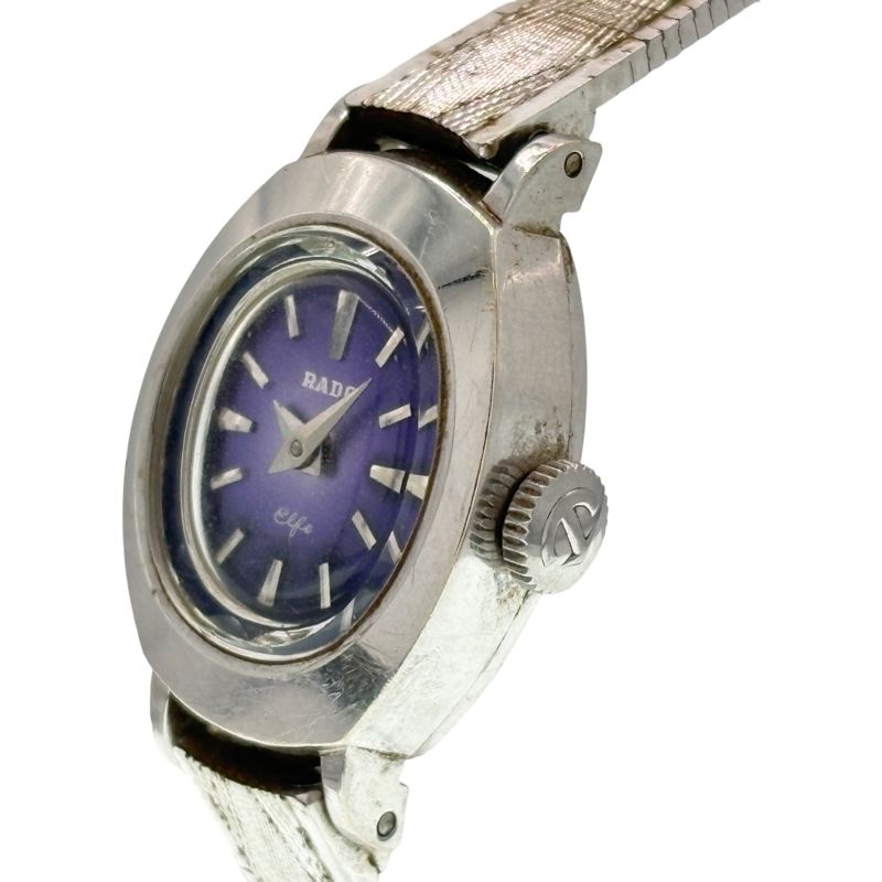 不動品】RADO エルフ ジュエリーウォッチ K14WG 手巻き パープル文字盤