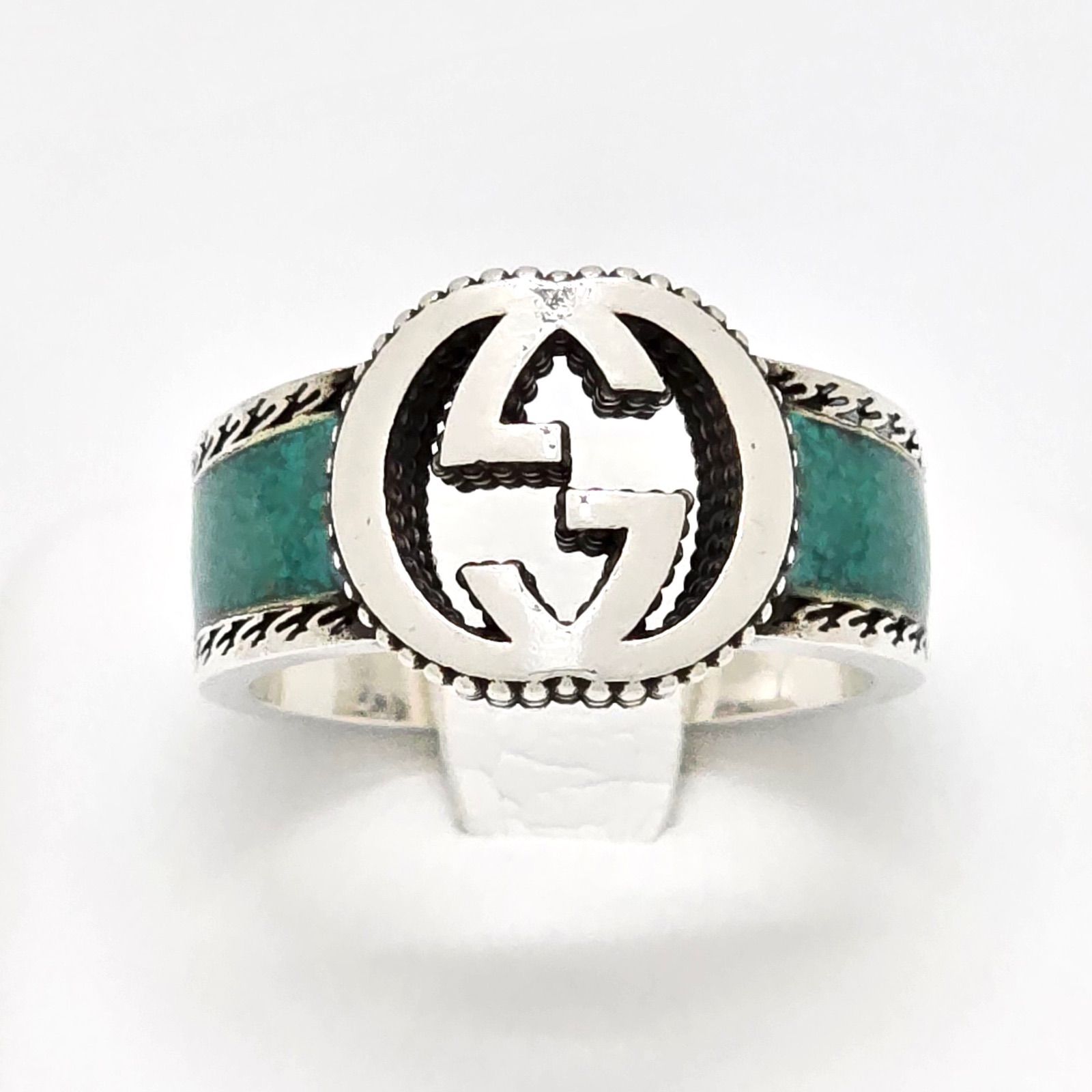 GUCCI グッチ 645572 インターロッキングG エナメル リング 19 約18号