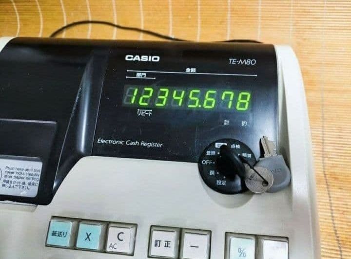 カシオレジスター TE-M80 中古品 人気機種感熱紙 送料無料 001777