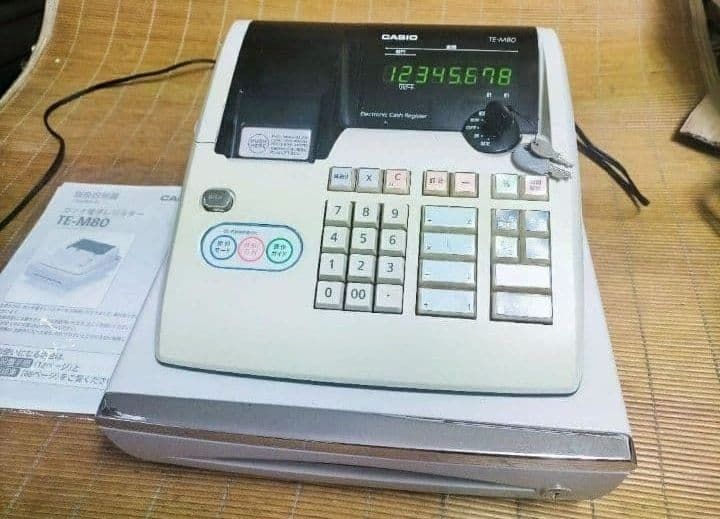 カシオレジスター TE-M80 中古品 人気機種感熱紙 送料無料 001777