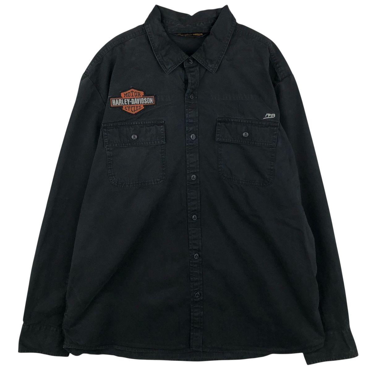 Harley Davidson 長袖Tシャツ XL ブラック ロンT ハーレー HARLEY 