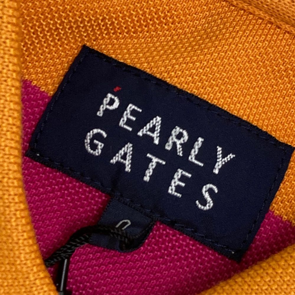サイズ：0 PEARLY GATES パーリーゲイツ 055-0160561 半袖ポロシャツ ボーダー オレンジ系 [240101626592] ゴルフウェア レディース ストスト サイズ：0 PEARLY GATES パーリーゲイツ 055-0160561 半袖ポロシャツ