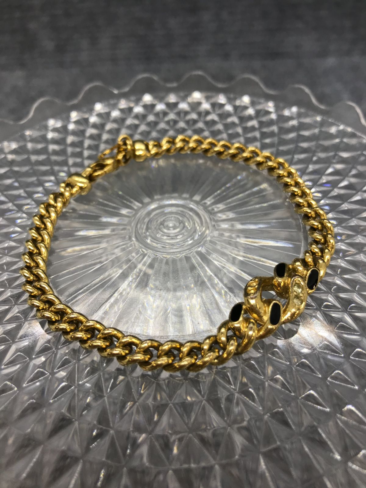 Christian Dior ディオール ブレスレット ゴールド ラインストーン