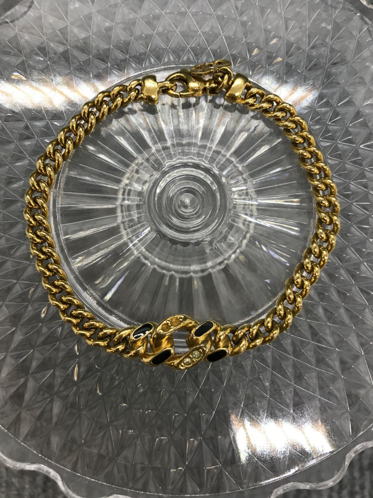 Christian Dior ディオール ブレスレット ゴールド ラインストーン