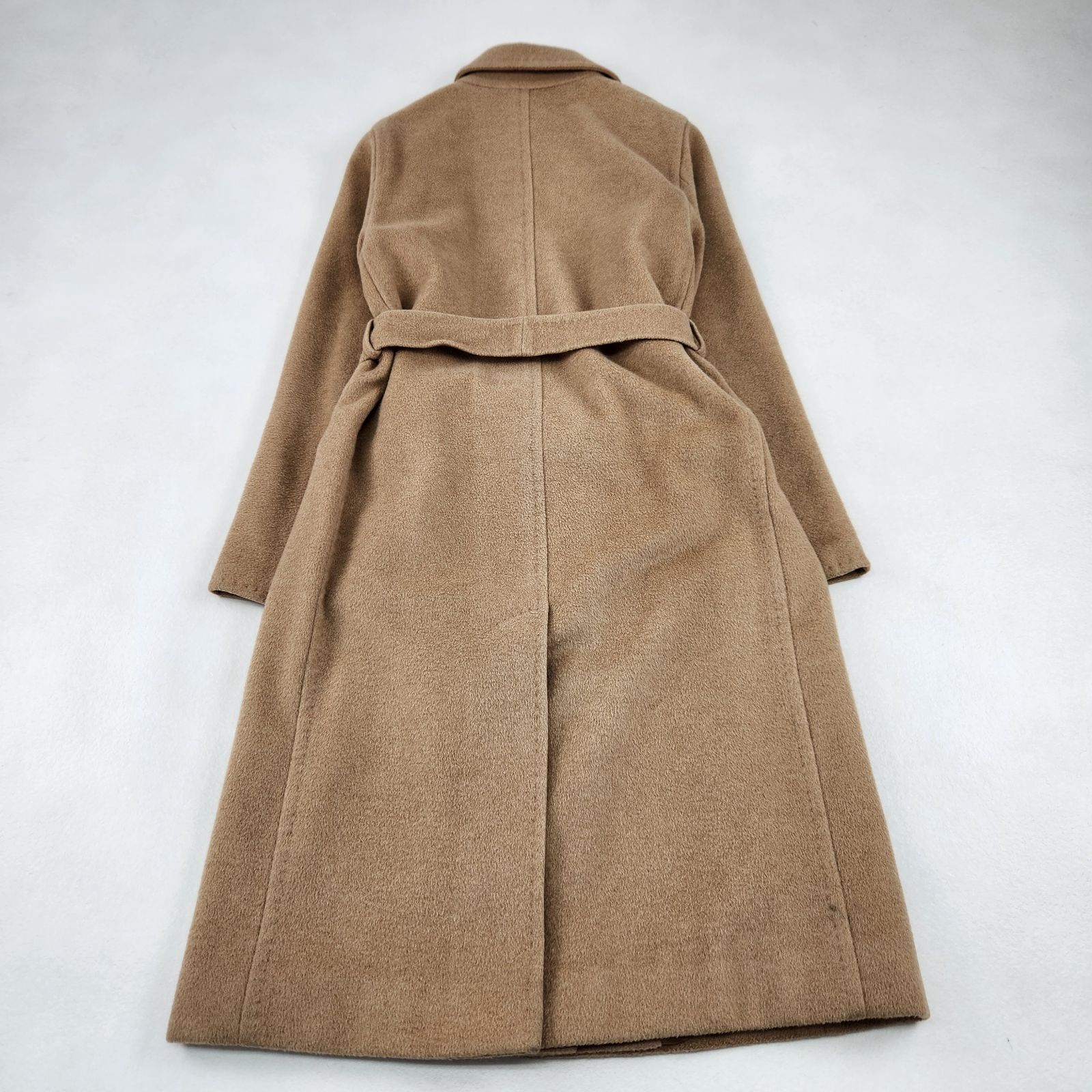 MaxMara ロングコート 高級白タグ キャメル100 ベルテッド 36 S M相当