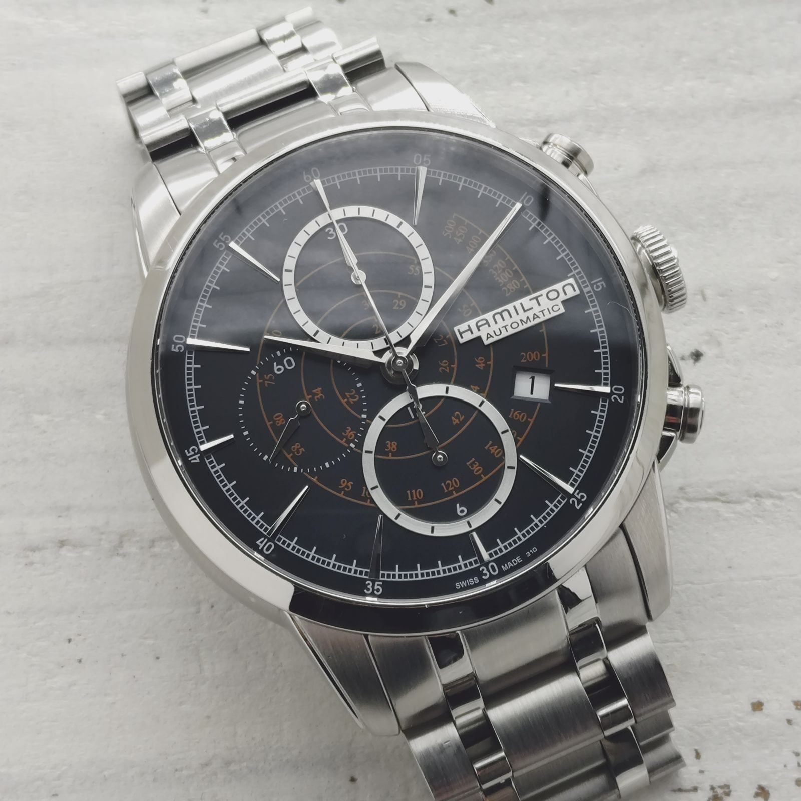 HAMILTON ハミルトン レイルロード クロノグラフ 28800振動 H40656131 品