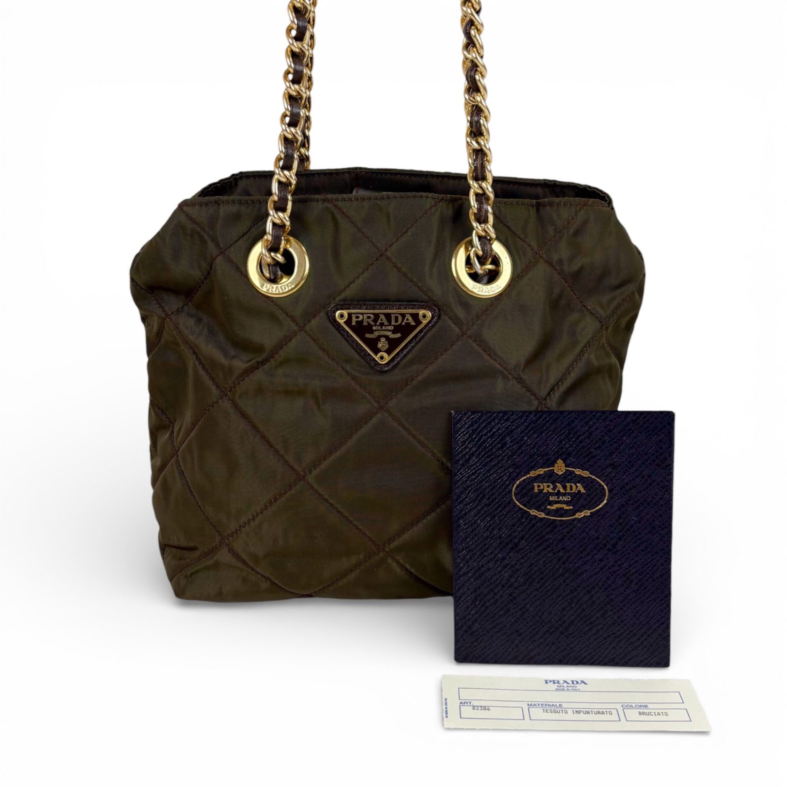 プラダ PRADA チェーンショルダーバッグ トライアングルロゴ 