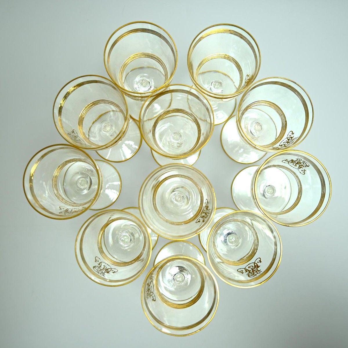 Moser モーゼル 金彩ワイングラス 20点セット (約15.5cm×9点、約13cm