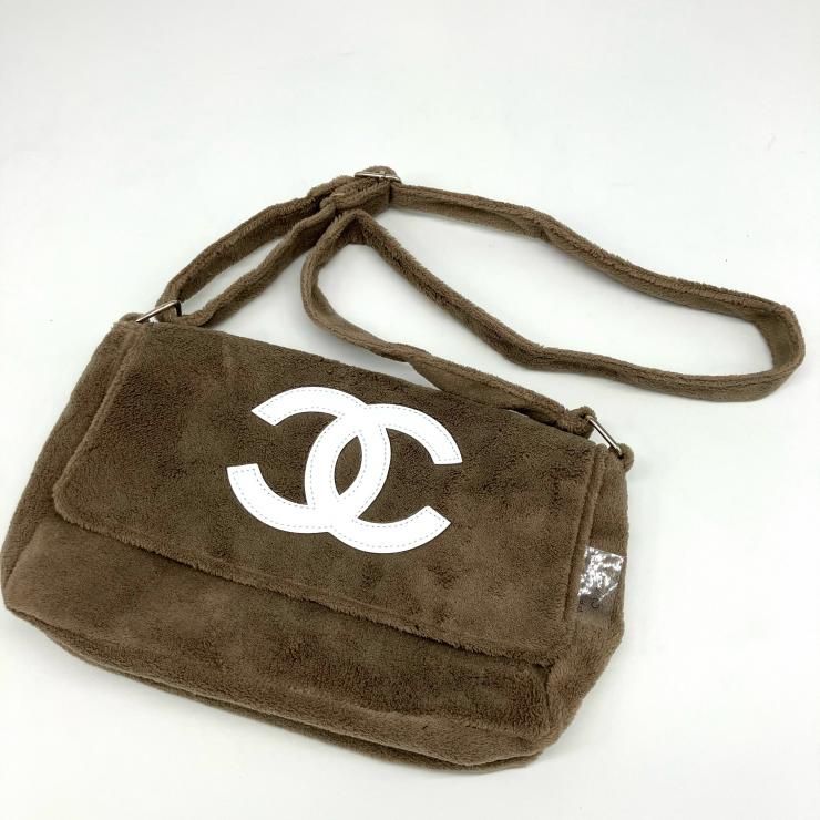CHANEL ノベルティ ココマーク ショルダーバッグ パイル地 ベージュ 鑑定済み 正規品 シャネル CHANEL ノベルティ ココマーク ショルダーバッグ パイル地 ベージュ