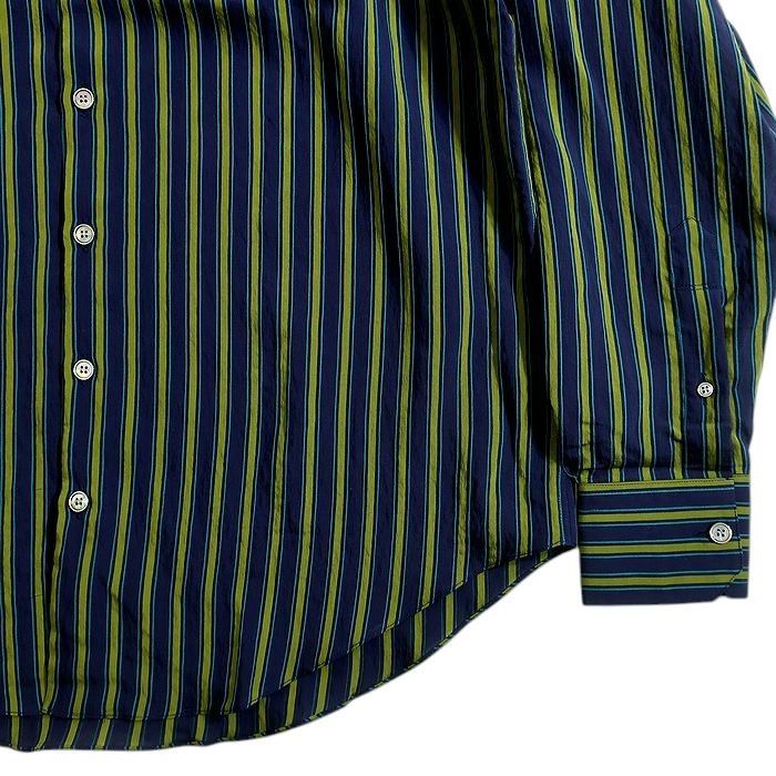 Camisas manolo カミサスマノロ ストライプシャツ　46 CAMISAS MANOLO カミサスマノロ NAVY GREEN STRIPES NORMAL SHIRT