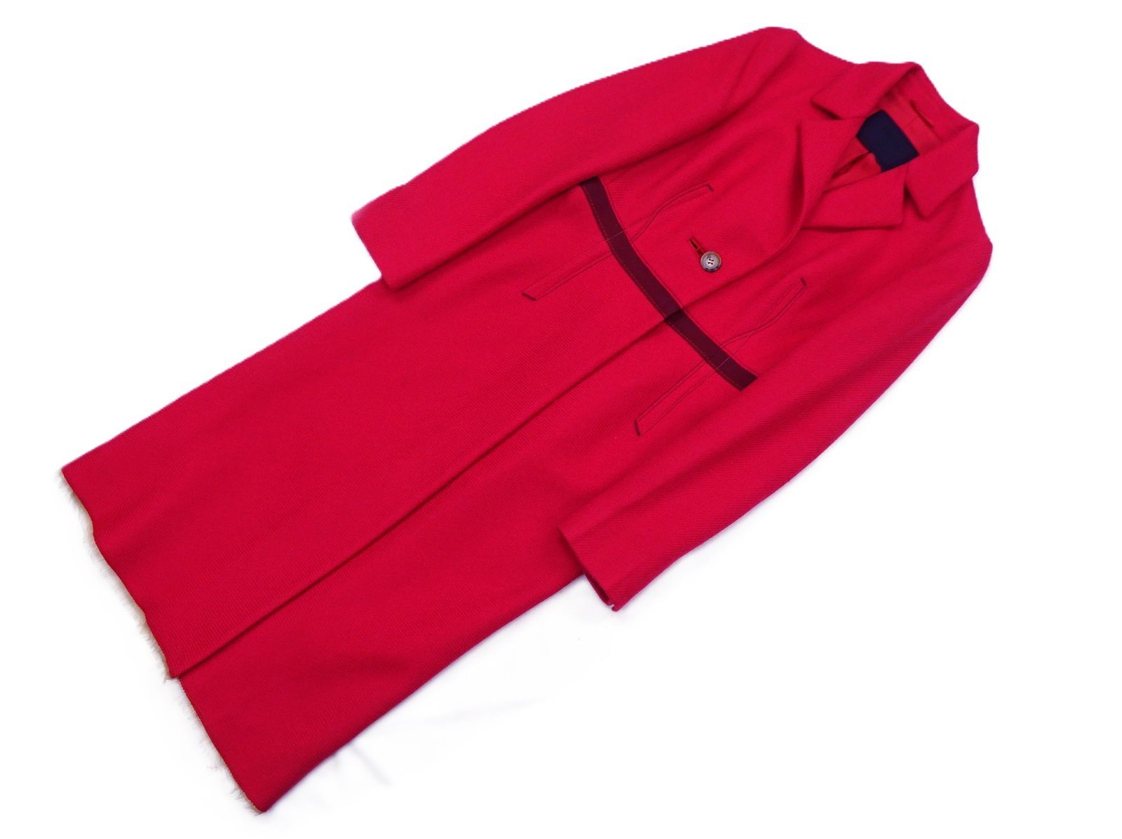 PRADA プラダ ロングコート レディース 40 赤/ショッキングピンク 国内