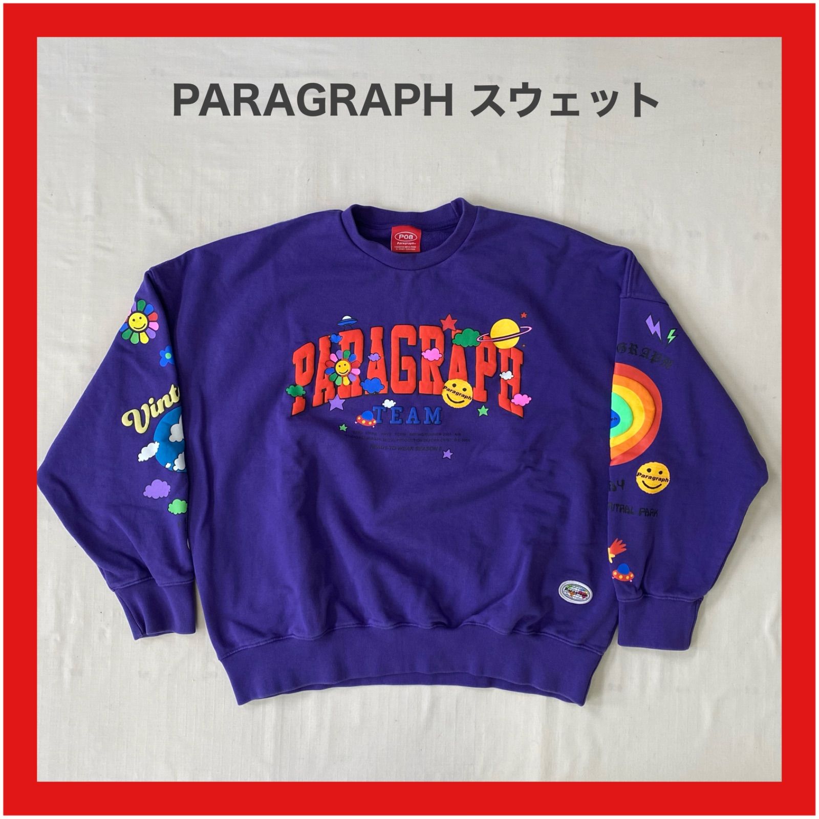 PARAGRAPH パラグラフ PRG 韓国発ストリート スマイルロゴ スウェット 