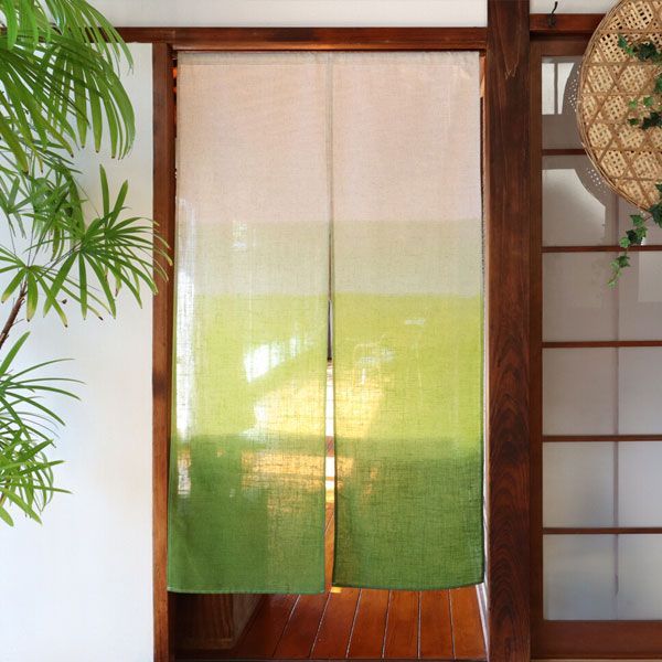 のれん 暖簾 日和 麻混段ぼかし 85X150cm 目隠し グラデーション 店舗