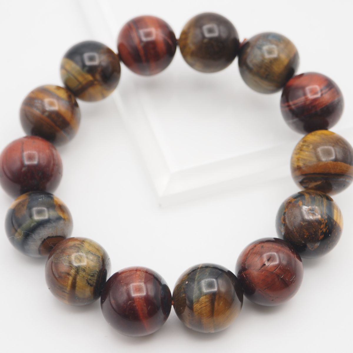 Q538 大粒 タイガーアイ 14.7mm珠 ブレスレット デザイン 数珠