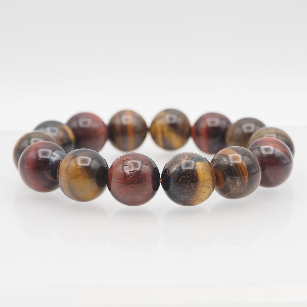 Q538 大粒 タイガーアイ 14.7mm珠 ブレスレット デザイン 数珠