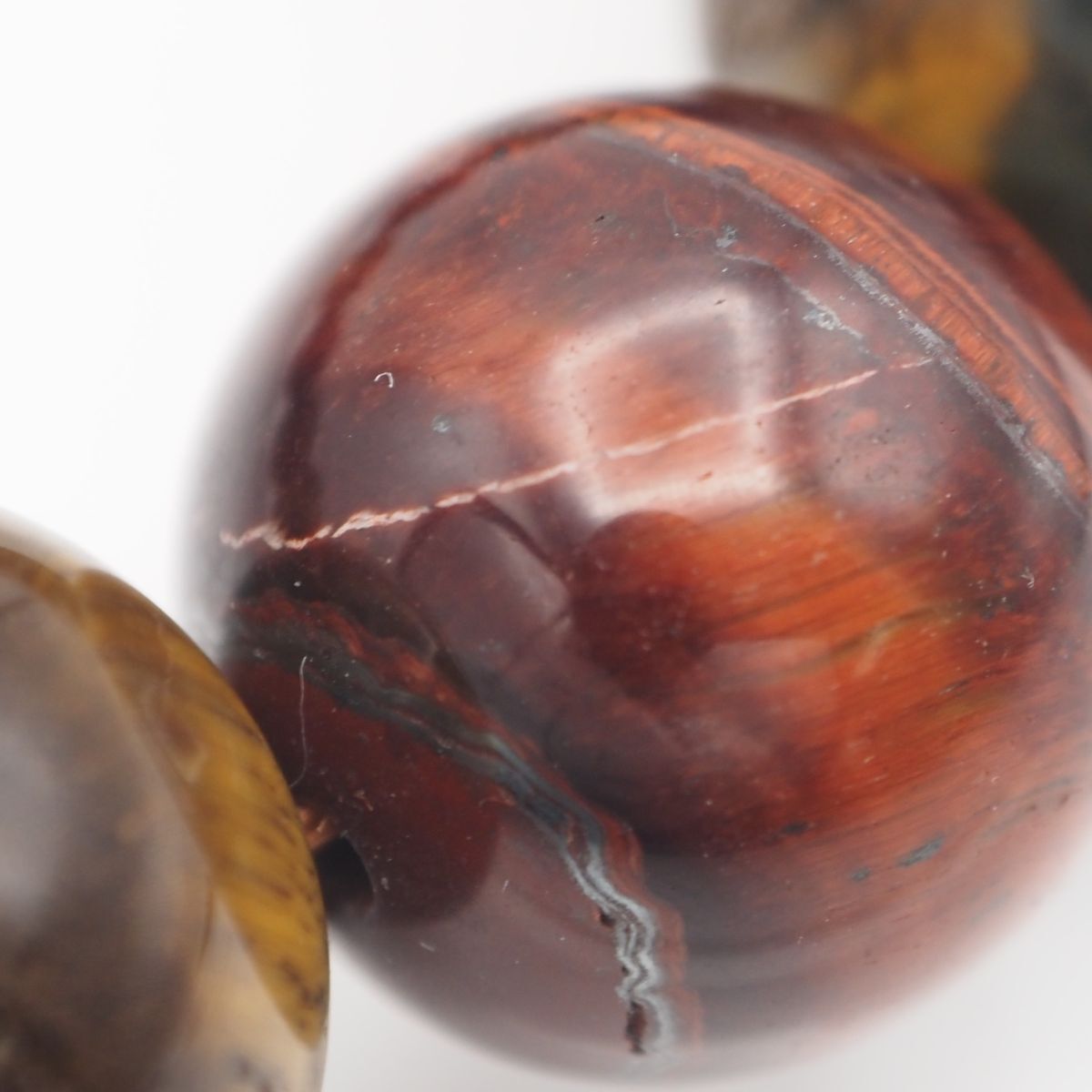 Q538 大粒 タイガーアイ 14.7mm珠 ブレスレット デザイン 数珠