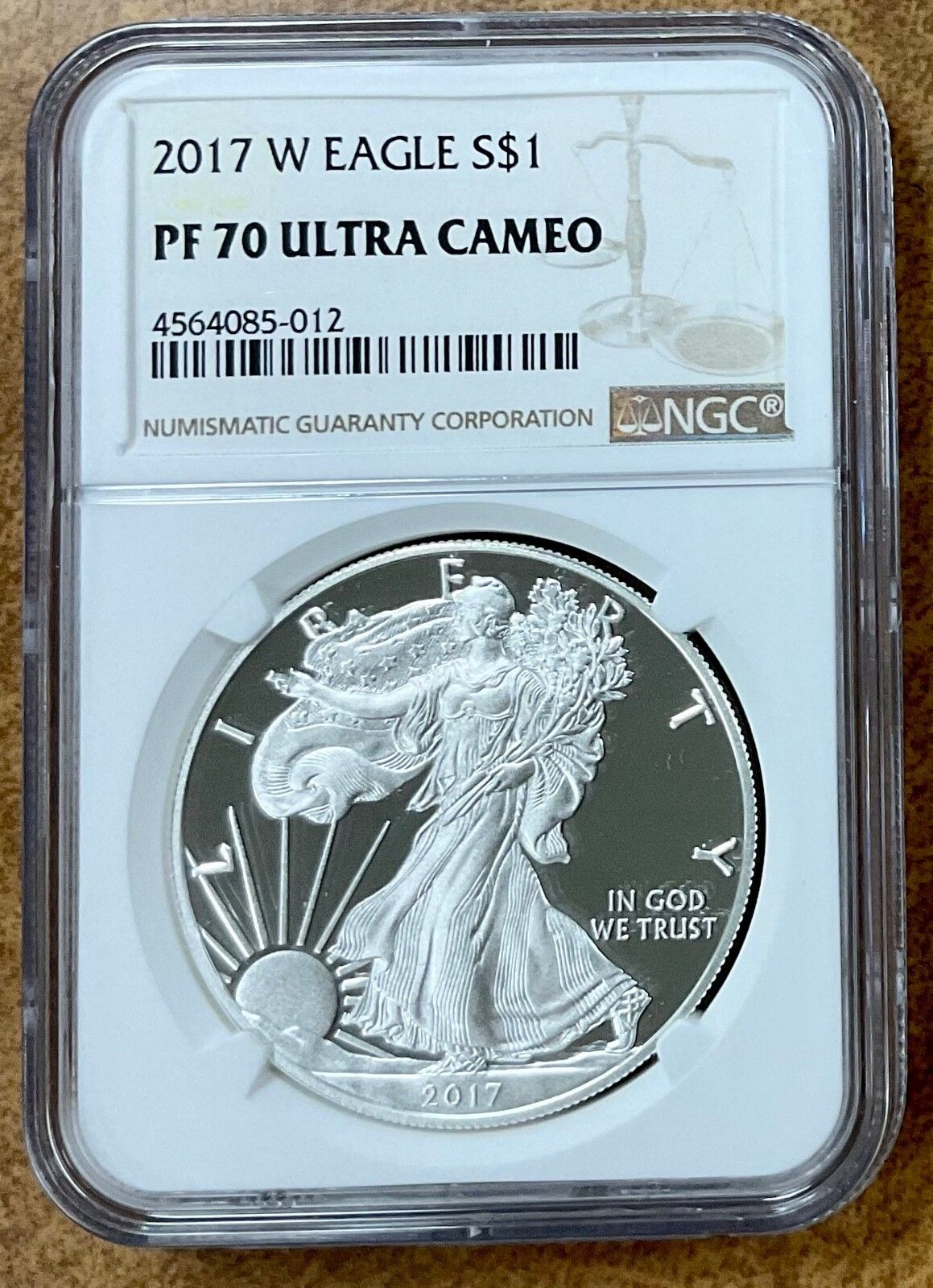 2017-W プルーフ アメリカン シルバー イーグル PF-70 NGC - ブラウン