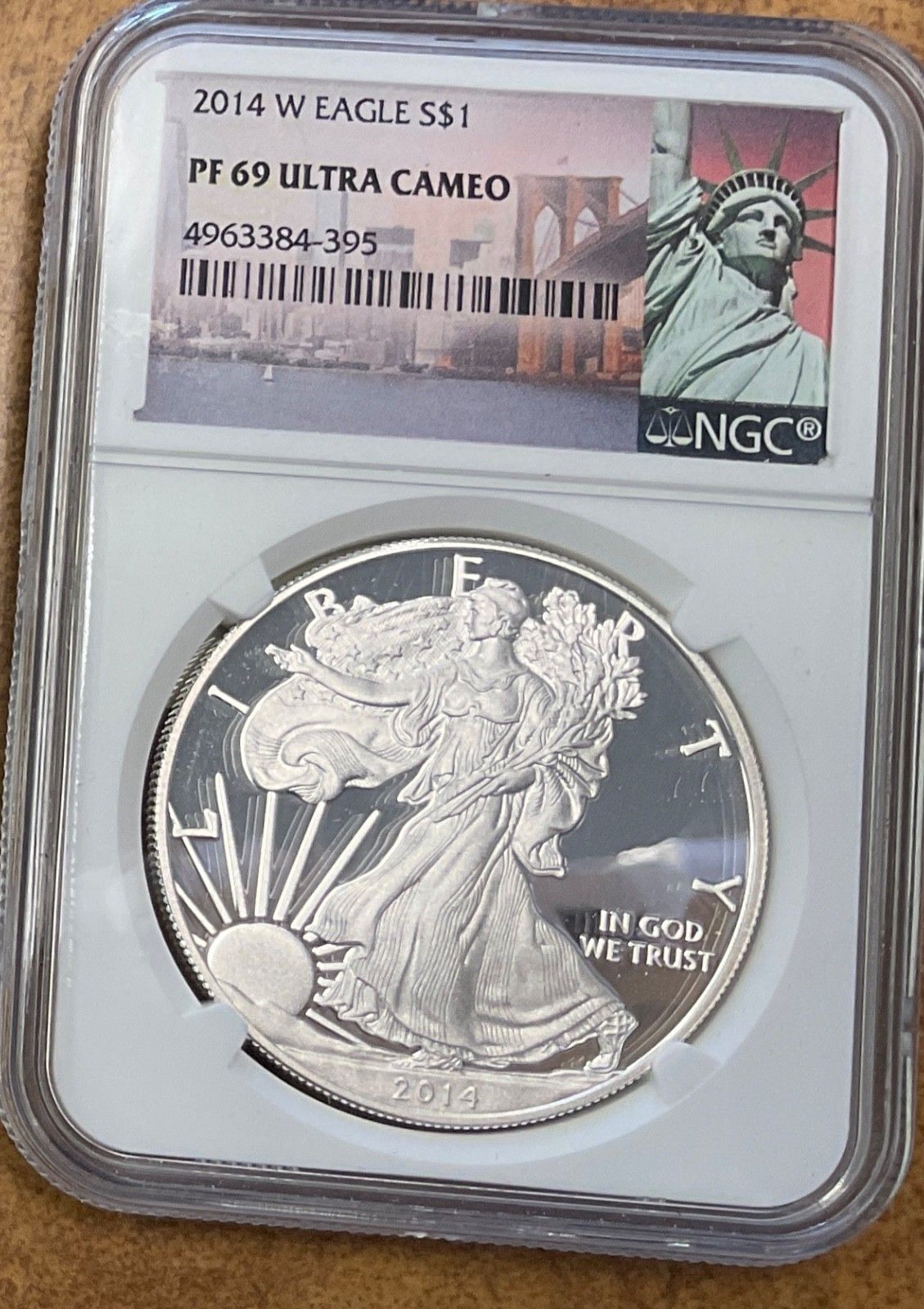 2014 W プルーフ シルバー イーグル NGC PF69 ウルトラ カメオ 自由の