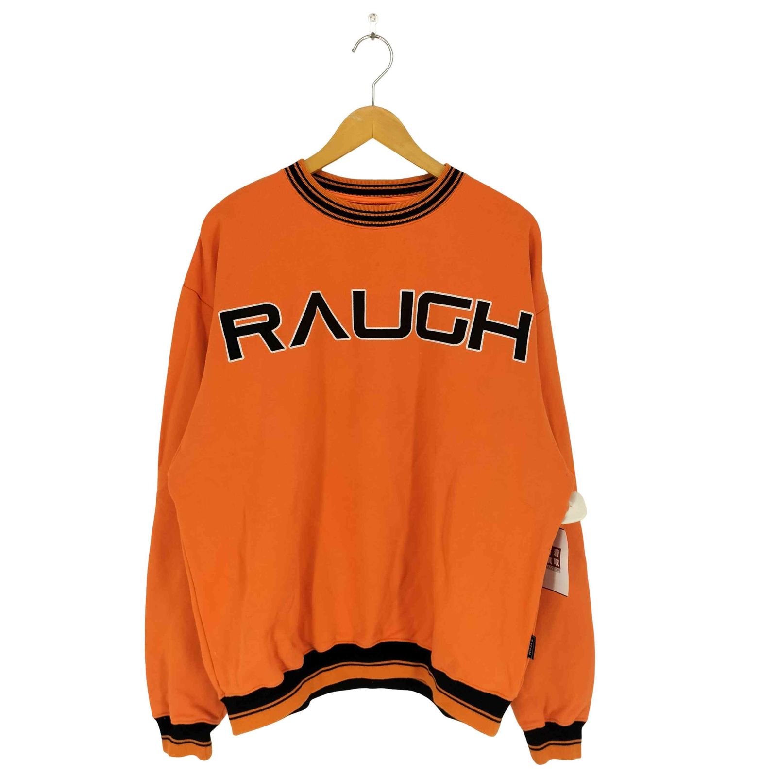 ユーズドフルギ USED古着 {{RAUGH}} Rib Line Logo Sweat Shirt メンズ import：L 