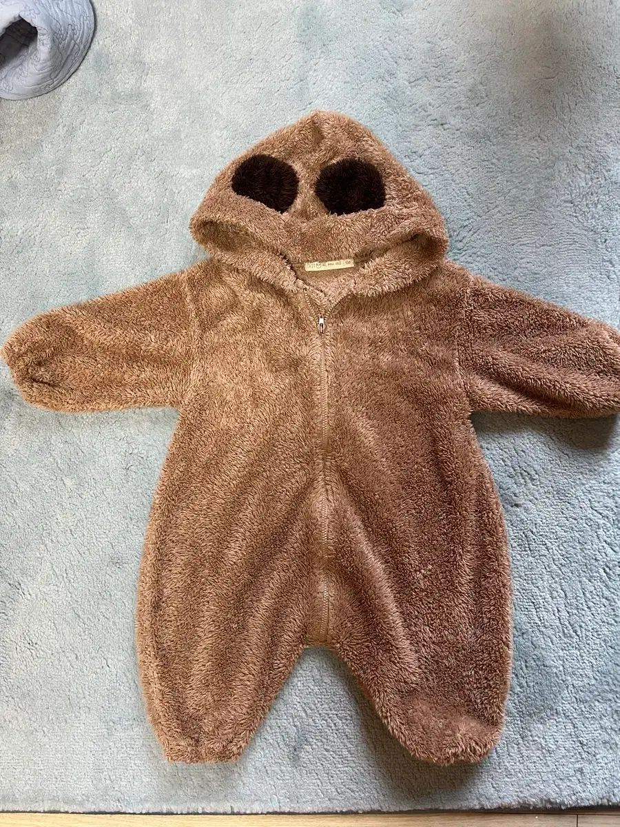 ベビー服(~95cm) クマ柄 フリースロンパース TINY 12m