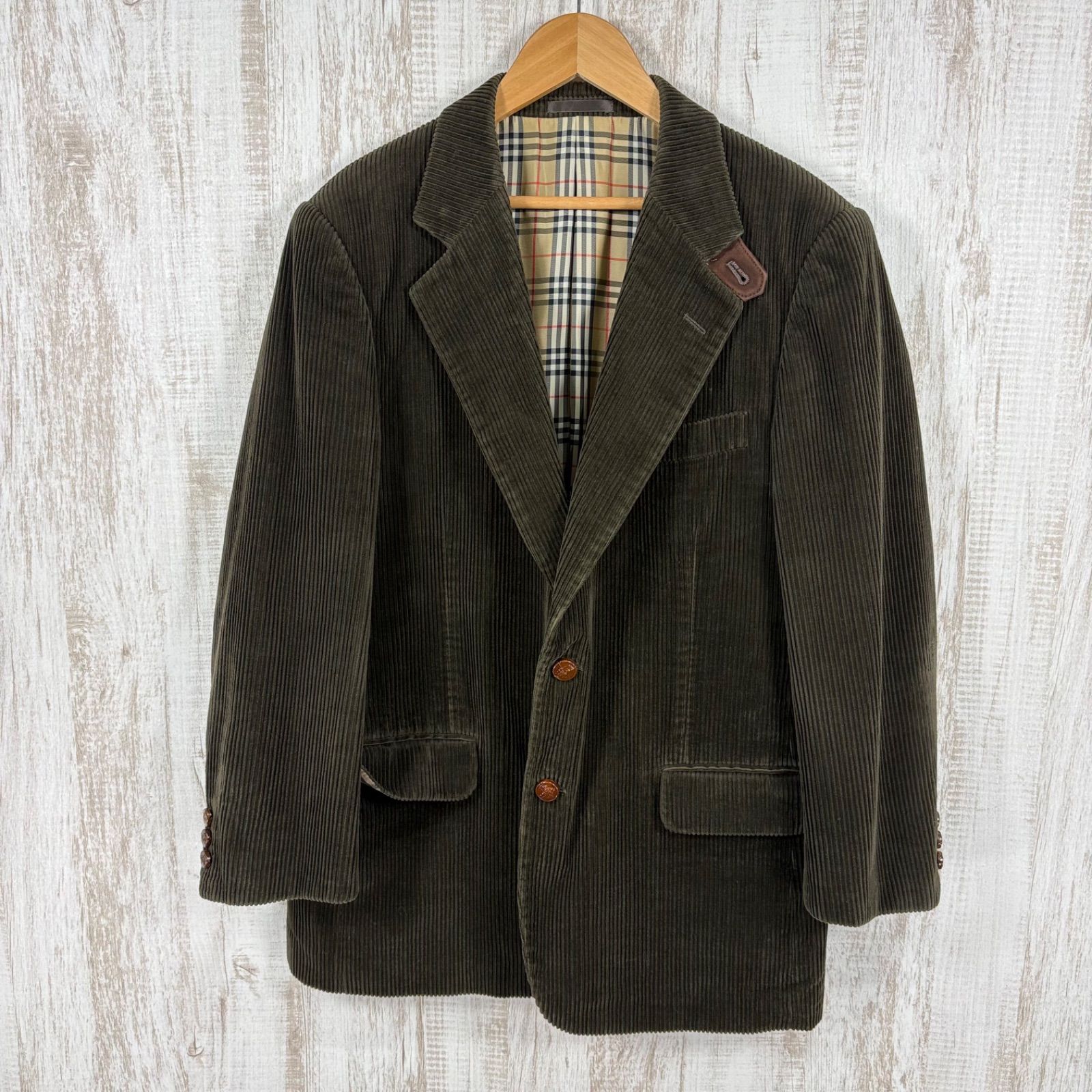 90s Burberrys バーバリーズ ロゴ くるみボタン ノバチェック コットン