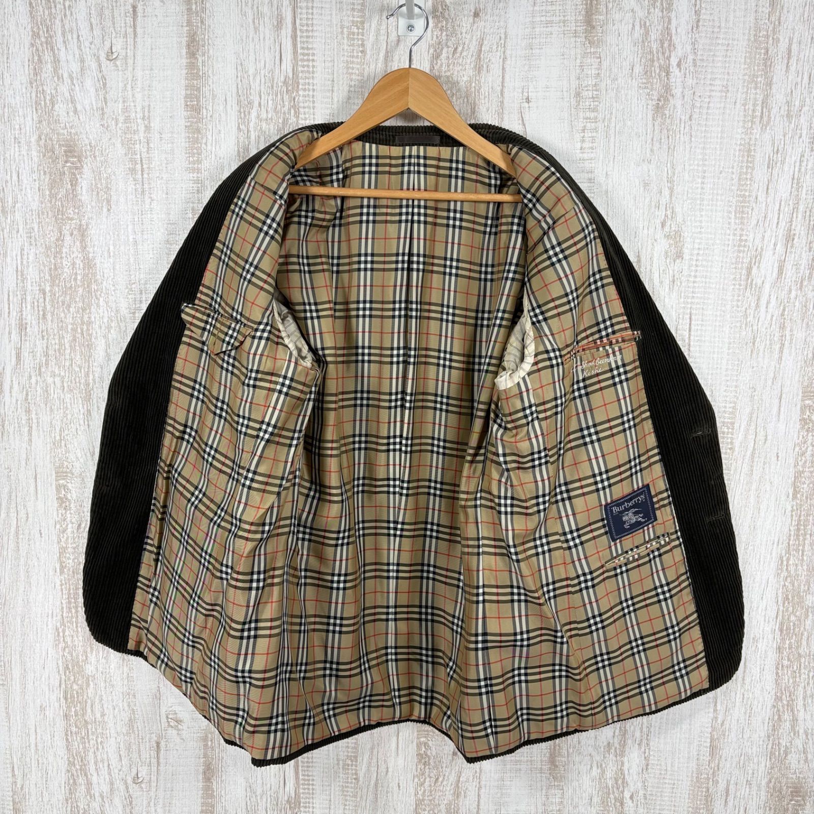 90s Burberrys バーバリーズ ロゴ くるみボタン ノバチェック コットン