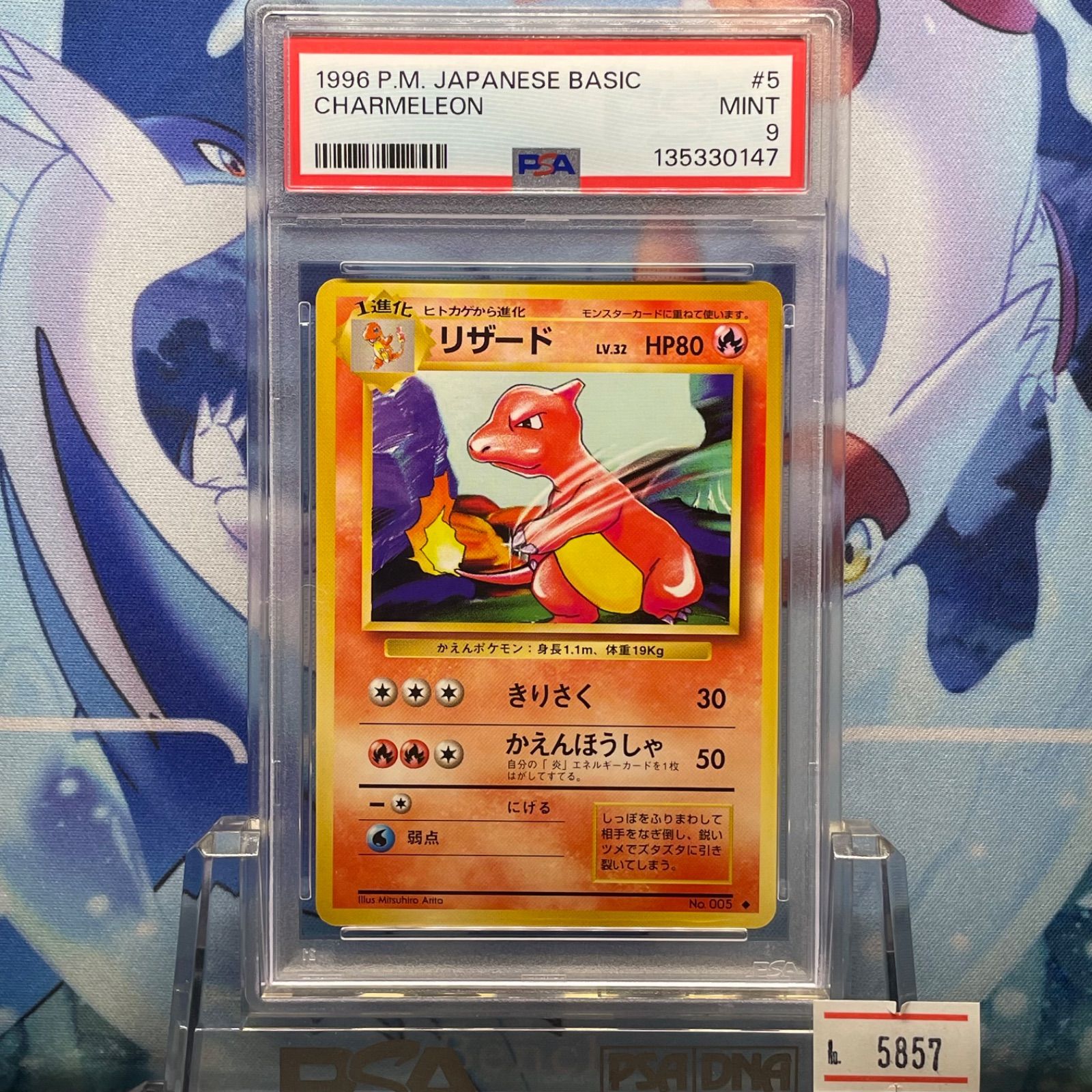 PSA9 リザード 再販 U 旧裏 PMCG LV.32 拡張パック第1弾 再販 005 1996 