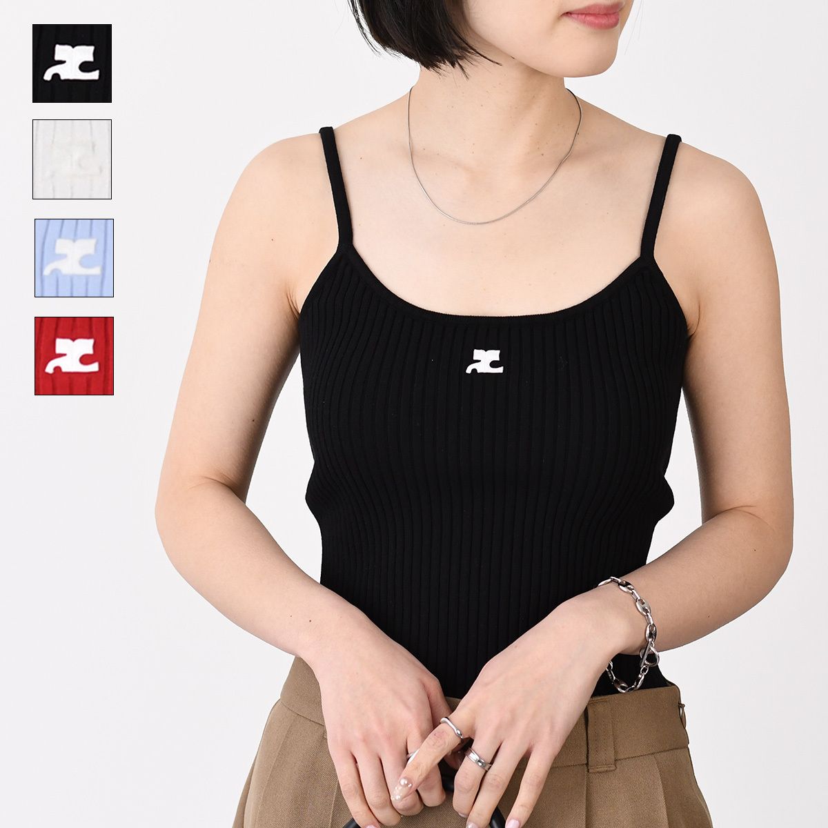Courreges クレージュ キャミソール トップス REEDITION リブニット 