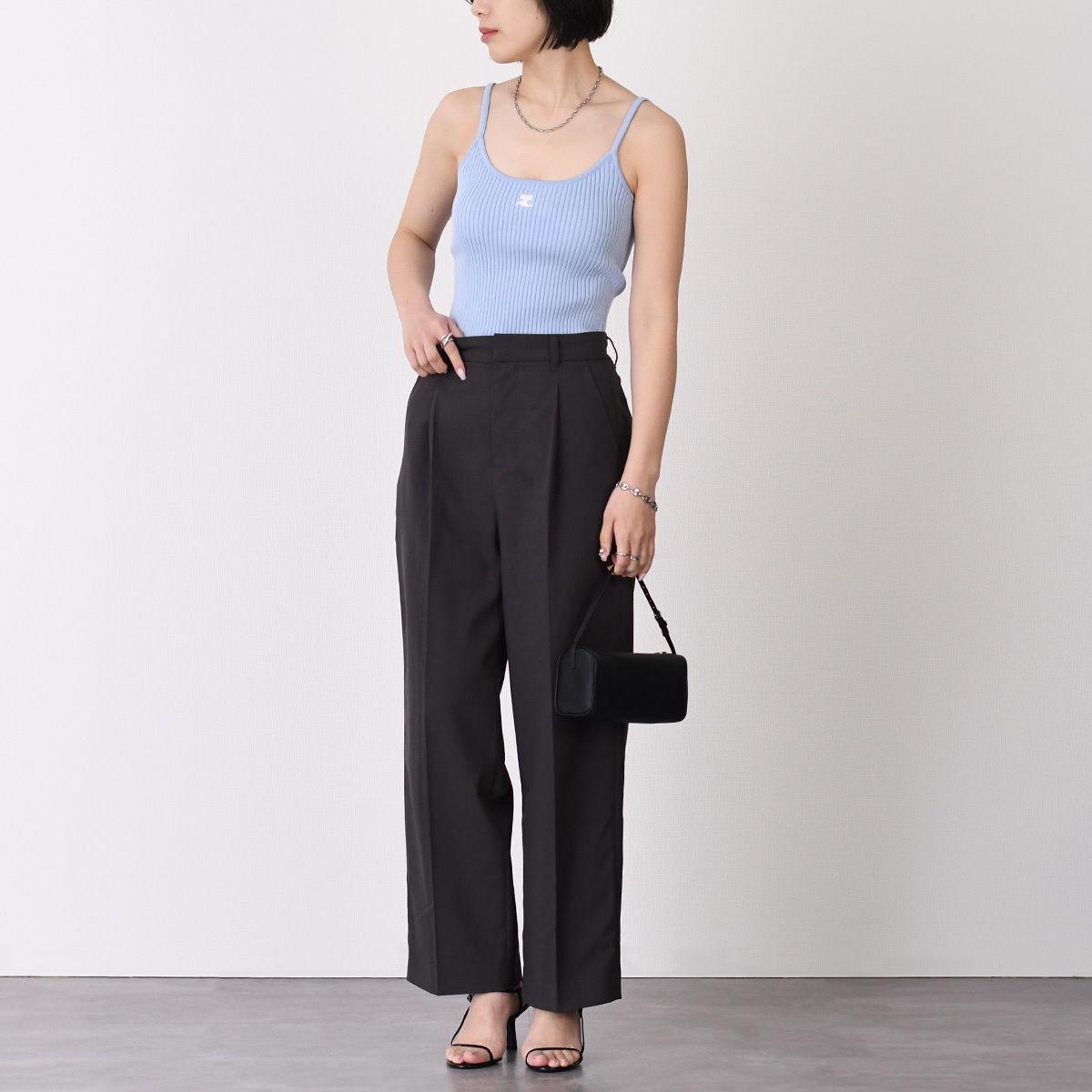 Courreges クレージュ キャミソール トップス REEDITION リブニット