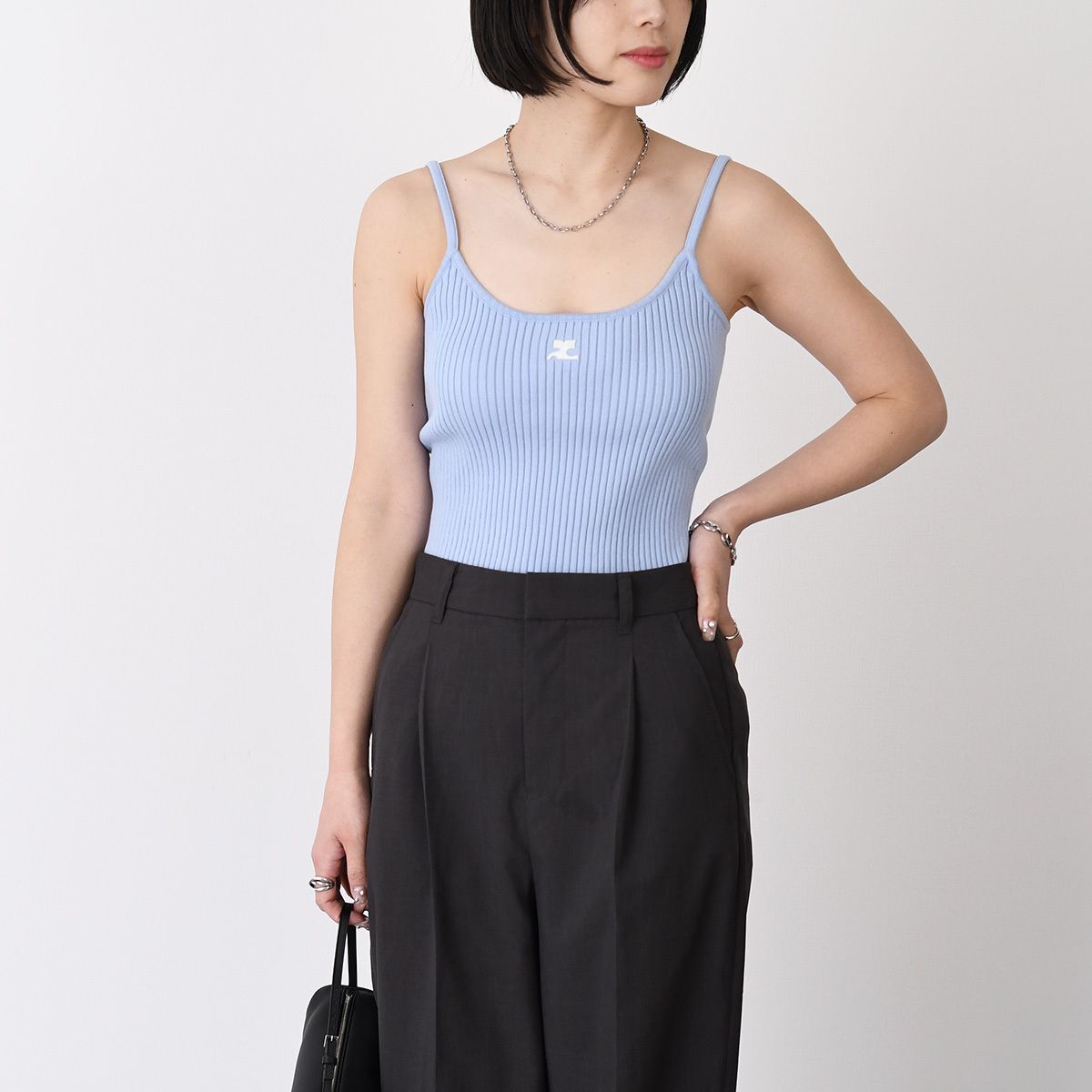 Courreges クレージュ キャミソール トップス REEDITION リブニット 