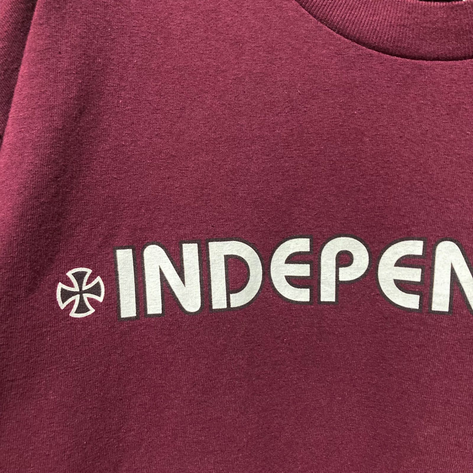 INDEPENDENT Tシャツ インディペンデント バーガンディ アイアンクロス 
