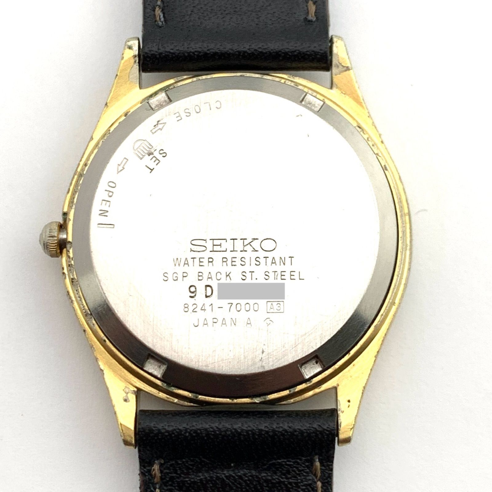 ジャンク】SEIKO LORD QUARTZ 8241-7000 ゴールド/ブラック 腕時計 