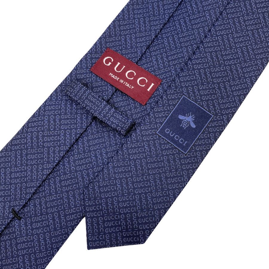 美品　GUCCI ネクタイ　シルク　GG柄　モノグラム　ネイビー　紺 国内完売商品【新品】グッチ GUCCI ネクタイ シルクタイ 7CM