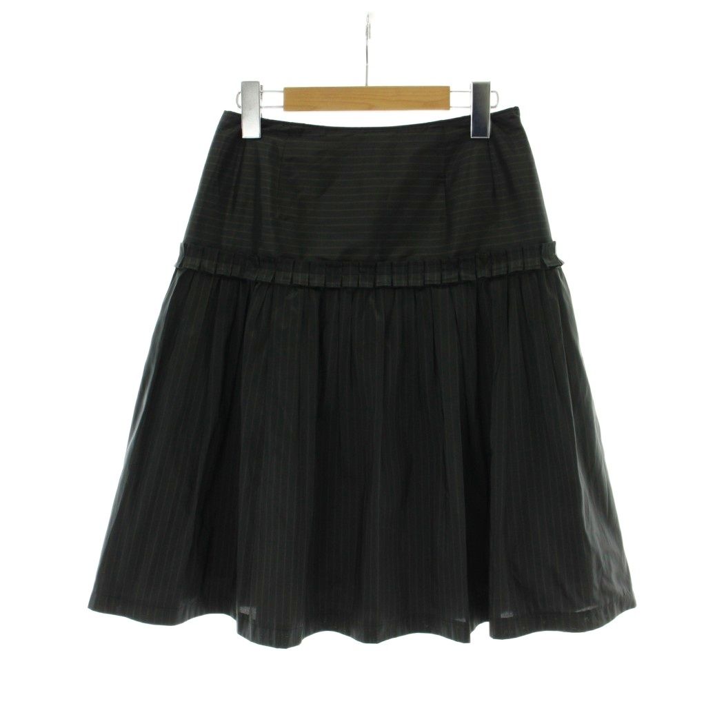 ミスアシダ miss ashida スカート 7 黒 ブラック ストライプ柄