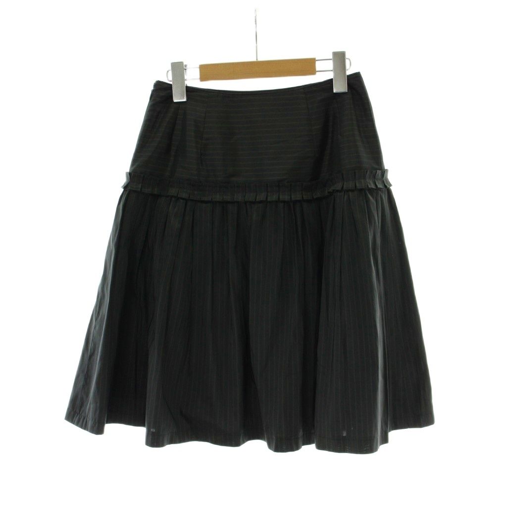 ミスアシダ miss ashida スカート 7 黒 ブラック ストライプ柄