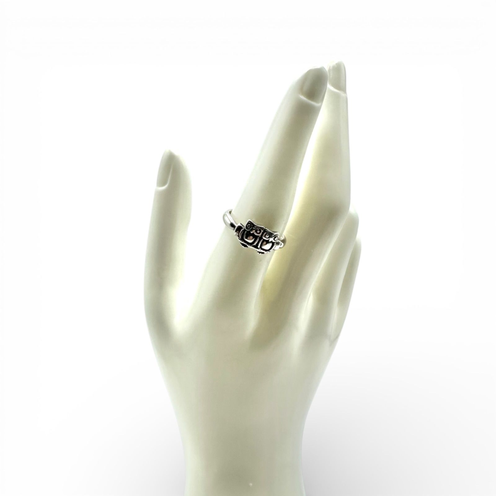 知性の象徴】フクロウ Silver 925 刻印 90s Vintage Design Ring 