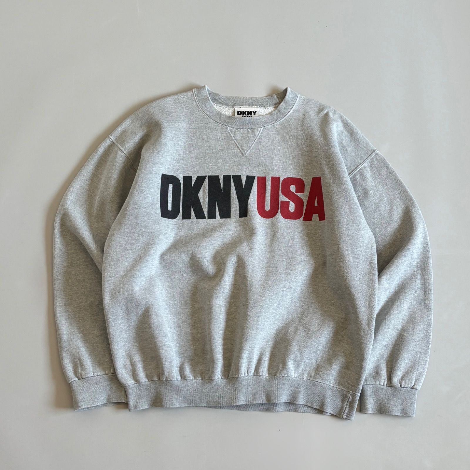 90s USA製 DKNY ダナキャランニューヨーク 前V スウェットトレーナー 