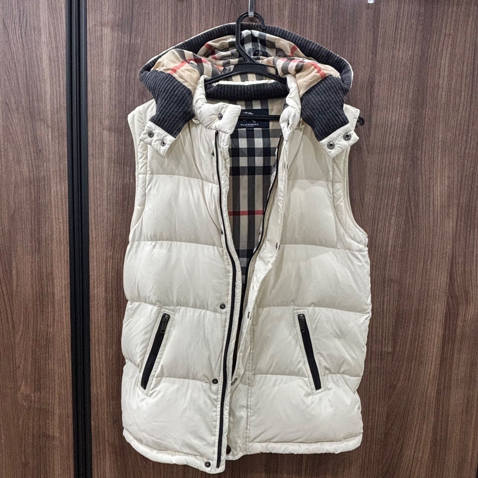 美品】BURBERRY バーバリー ダウンジャケット ベスト2way フード付き 