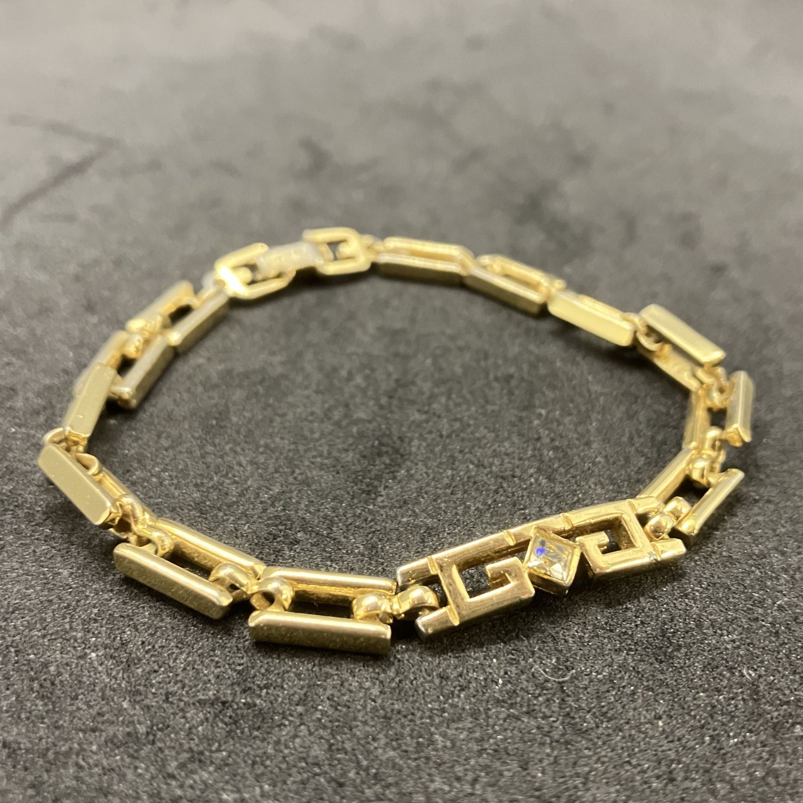 未使用 GIVENCHY ジバンシィ リボン ブレスレット ゴールド ストーン 