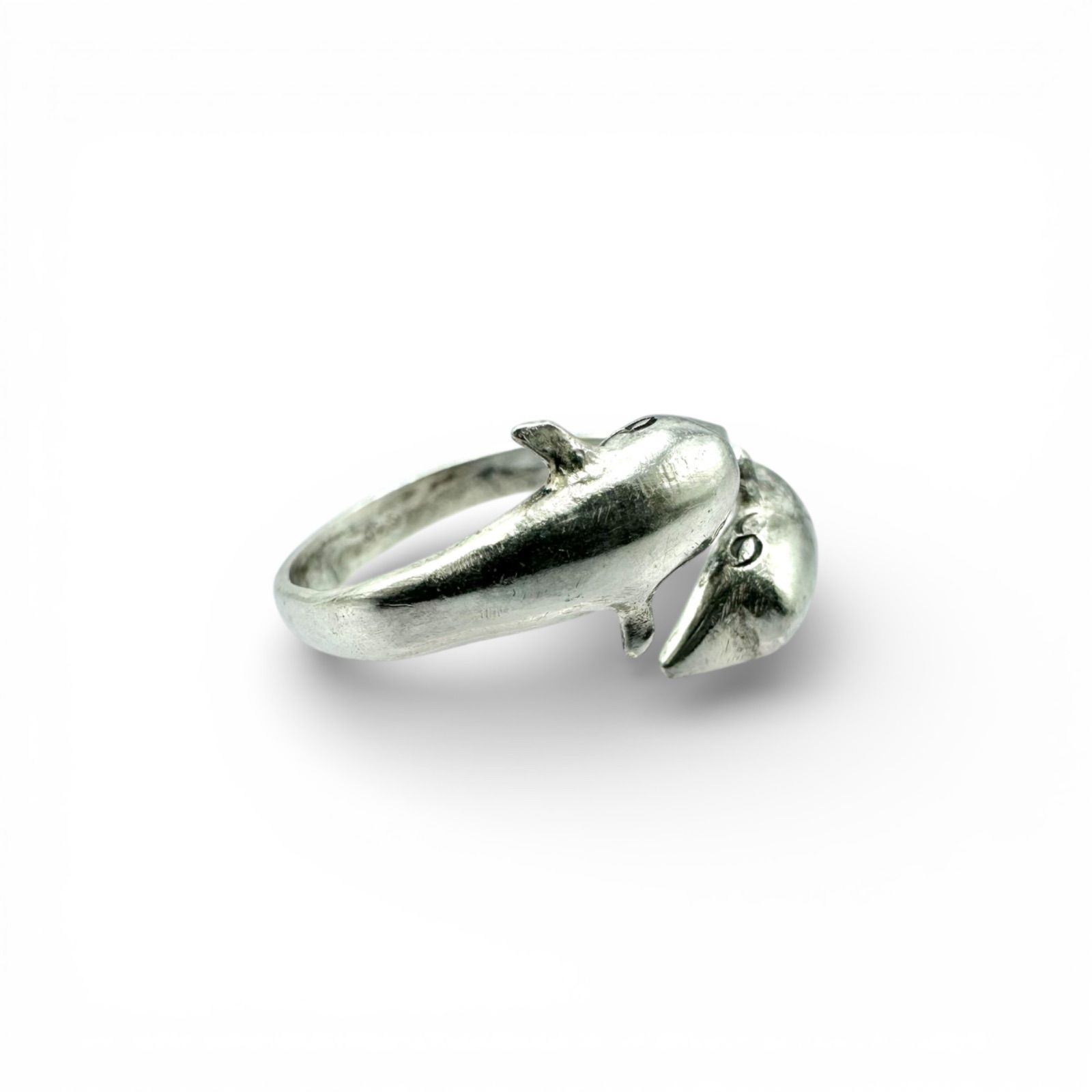 絆と調和】2頭のイルカ Silver 925 刻印 90s Vintage Design Ring 