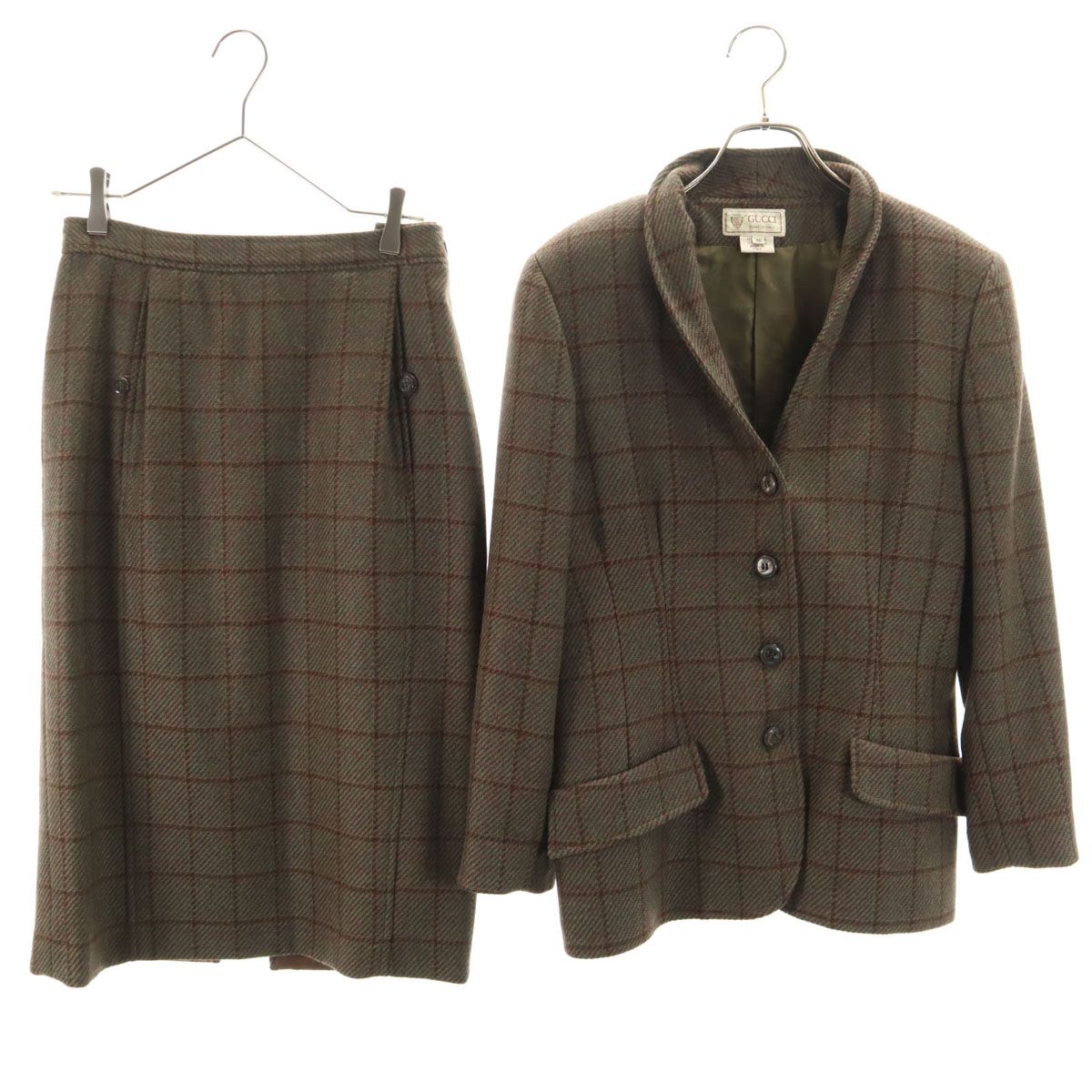 GUCCI グッチ 80s イタリア製 ウール ヴィンテージ オールド チェック 