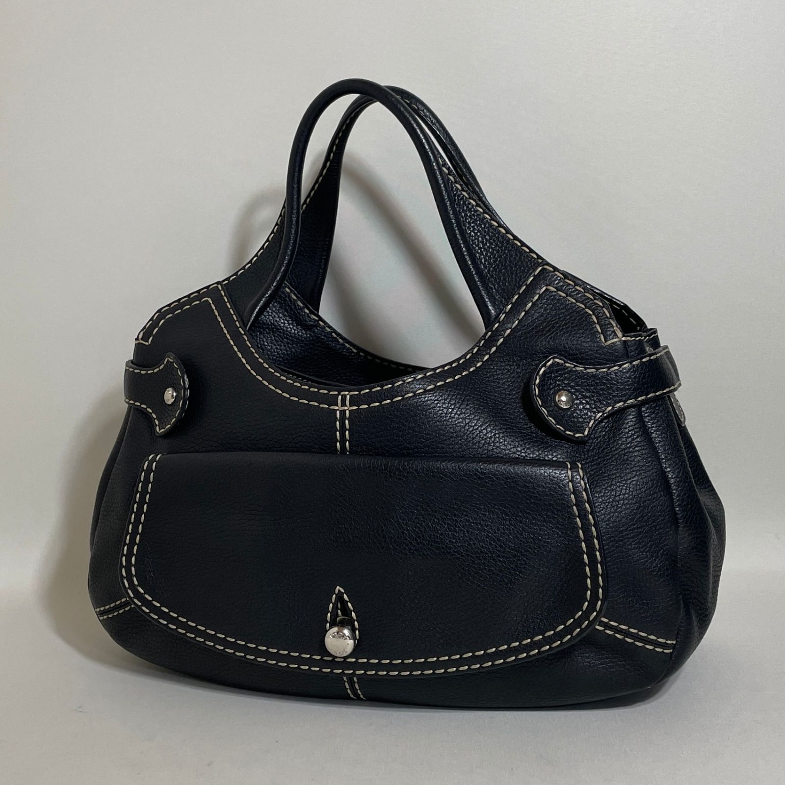 2601-224｜美品｜トッズ ハンドバッグ レザー ブラック - メルカリ
