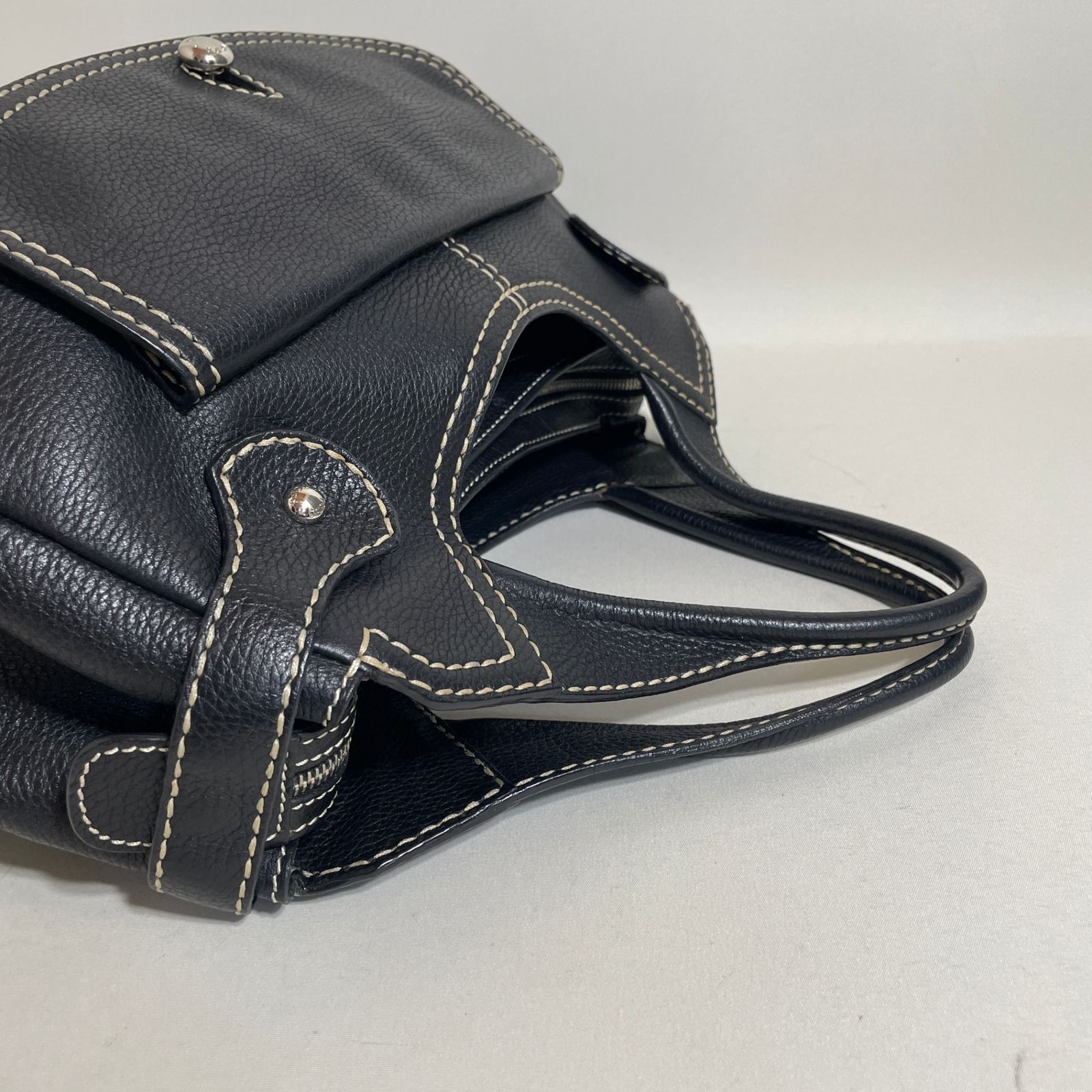 2601-224｜美品｜トッズ ハンドバッグ レザー ブラック - メルカリ
