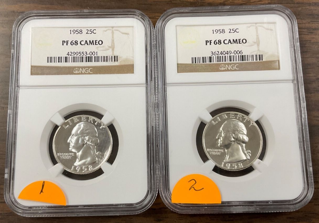 1958年 ワシントン シルバー プルーフ クォーター 25セント NGC PF68