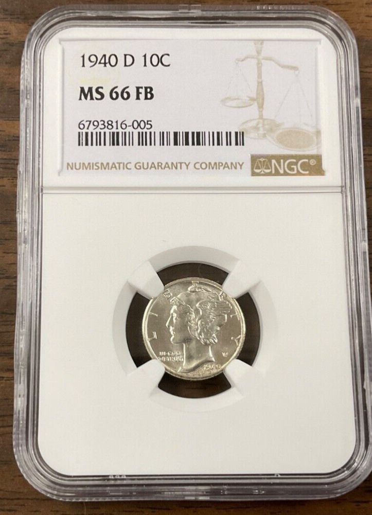 1940-D マーキュリーダイム 10C NGC MS66FB - フルバンド - メルカリ