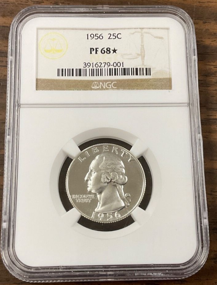 1956年ワシントン銀貨プルーフクォーター25セントNGC PF68* - メルカリ