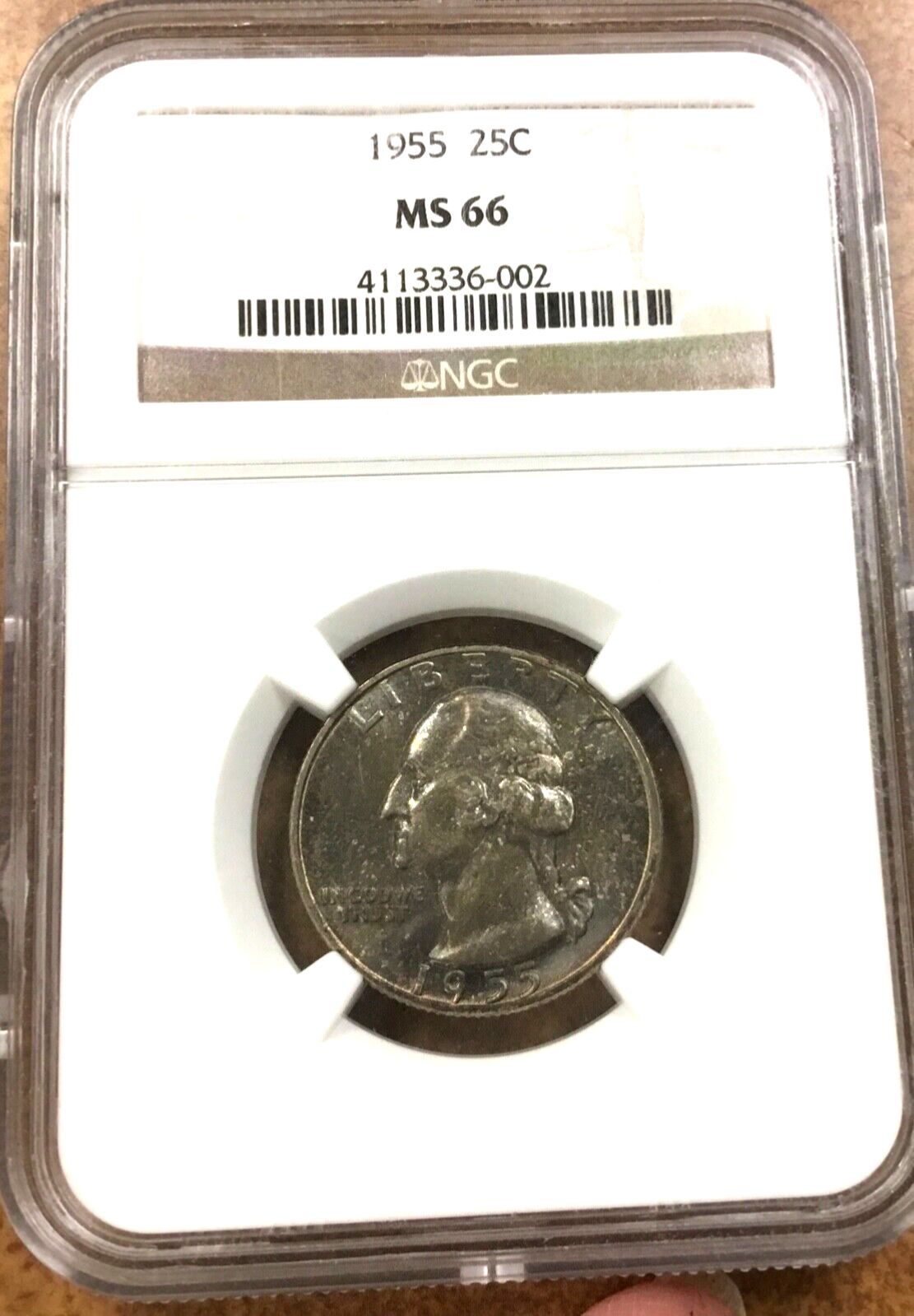 264.　美品　1966年　アメリカ　ワシントン　クォーター　25セント　 1955年 25セント ワシントン クォーター 90% 銀 エクストリーム