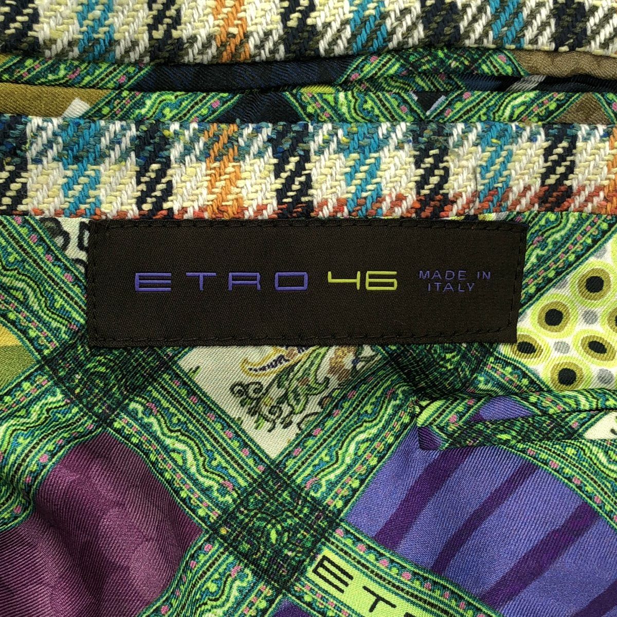 ETRO エトロ 14SS コットンシルクチェックテーラードジャケット 141
