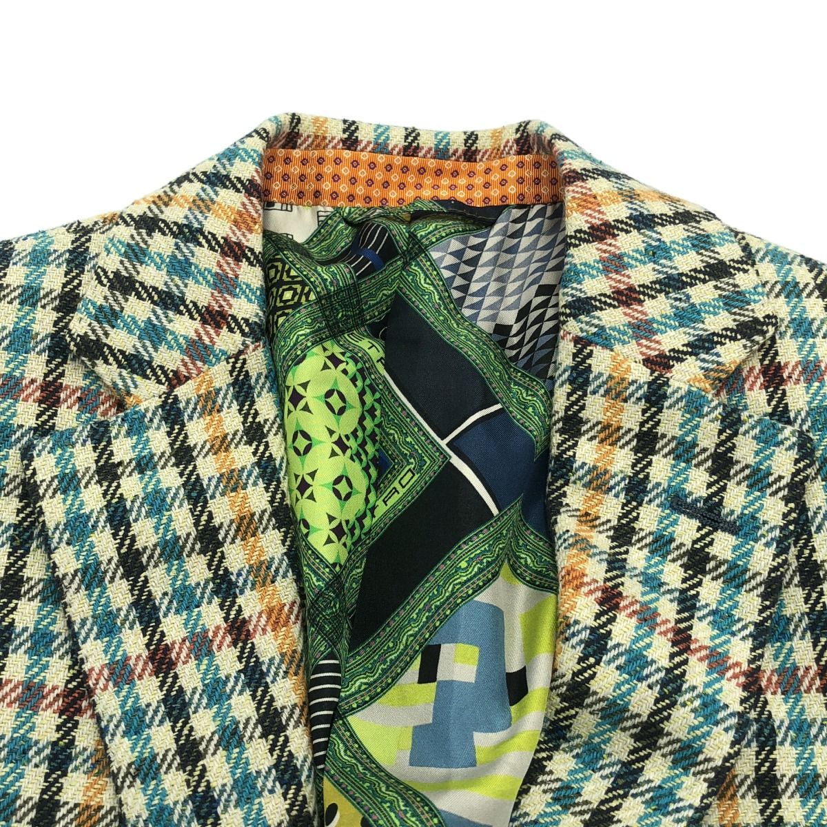 ETRO エトロ 14SS コットンシルクチェックテーラードジャケット 141