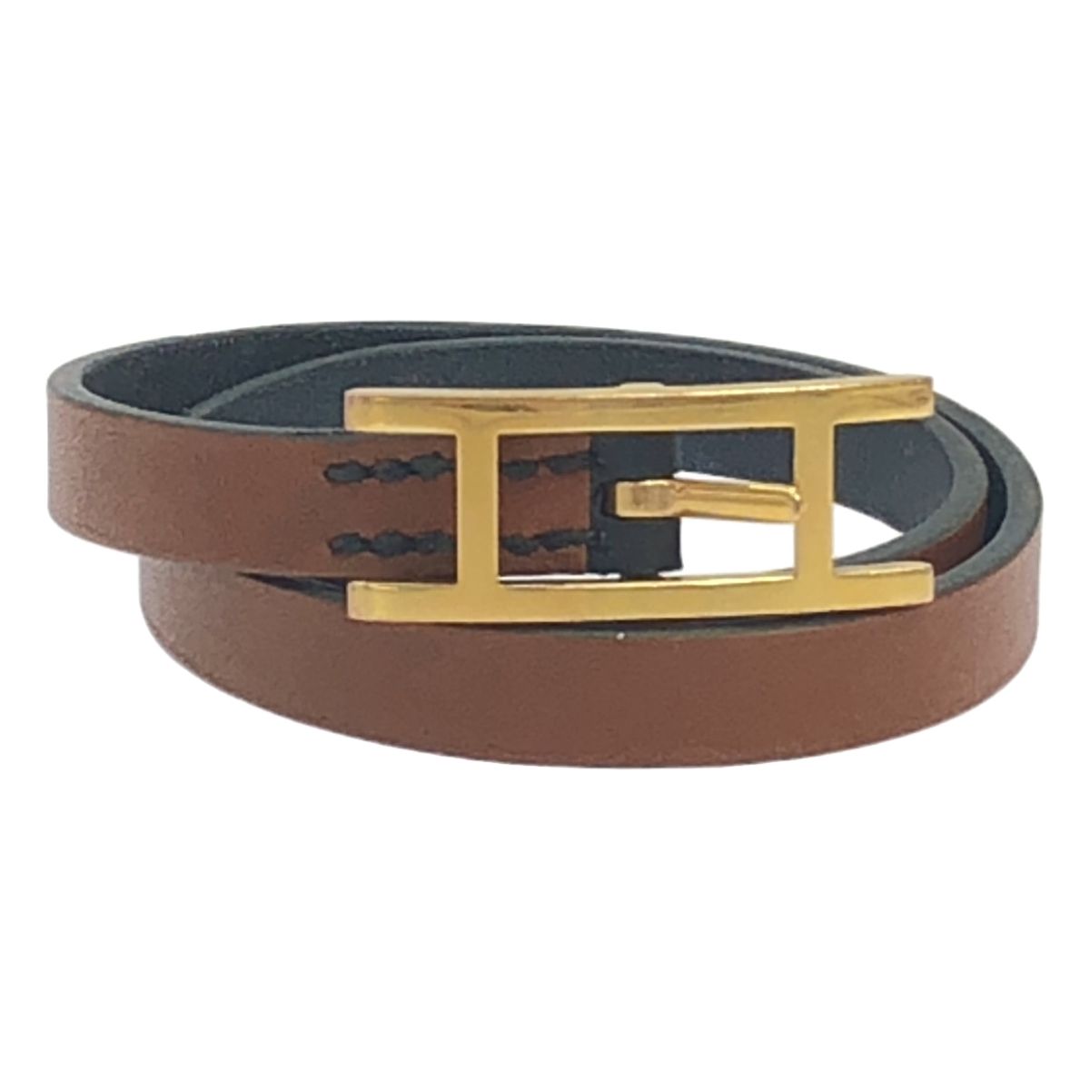 HERMES エルメス ビーアピ ドゥブルトゥールレザーブレスレット 